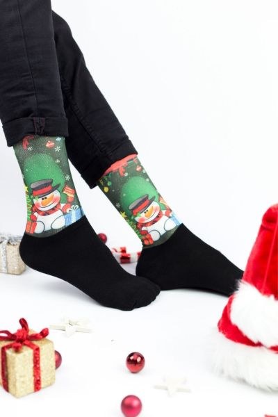 Unisex Christmas Κάλτσες Trendy CUTE SNOWMAN