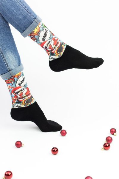 Unisex Christmas Κάλτσες Trendy DANGEROUS SANTA 