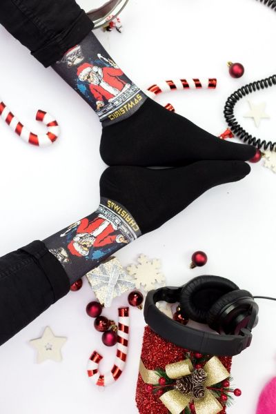 Unisex Christmas Κάλτσες Trendy DJ SANTA