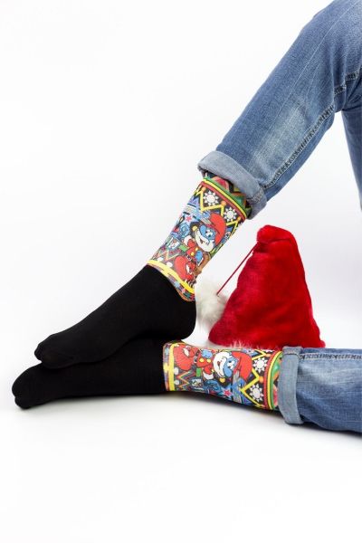 Unisex Christmas Κάλτσες Trendy PAPA SMURF