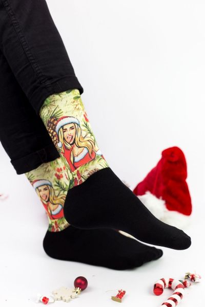 Unisex Christmas Κάλτσες Trendy ROCK SANTA GIRL