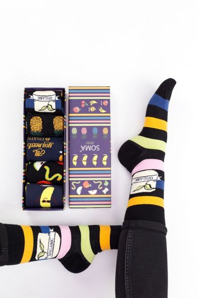 Unisex fashion κάλτσες Soma Socks ORGANIC FOOD 5 Ζευγάρια