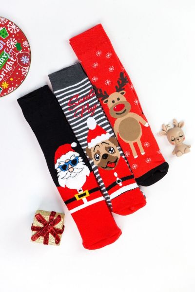 Unisex χριστουγεννιάτικες κάλτσες Sadik CHRISTMAS I 3 ζευγάρια